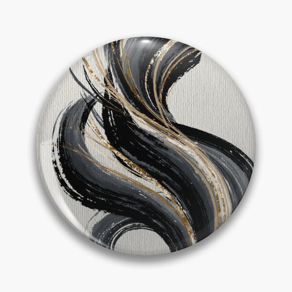 Item preview, Dynamic Black & Gold Swirling Abstract Brushstroke Art designed and sold by SlowRegardArt.