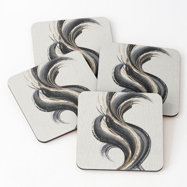 Item preview, Dynamic Black & Gold Swirling Abstract Brushstroke Art designed and sold by SlowRegardArt.