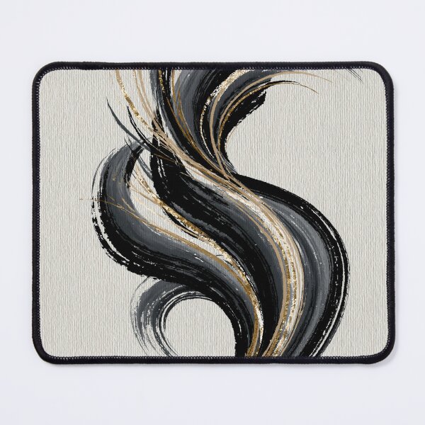 Item preview, Dynamic Black & Gold Swirling Abstract Brushstroke Art designed and sold by SlowRegardArt.