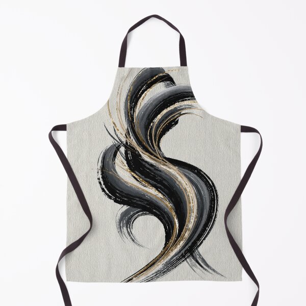 Item preview, Dynamic Black & Gold Swirling Abstract Brushstroke Art designed and sold by SlowRegardArt.