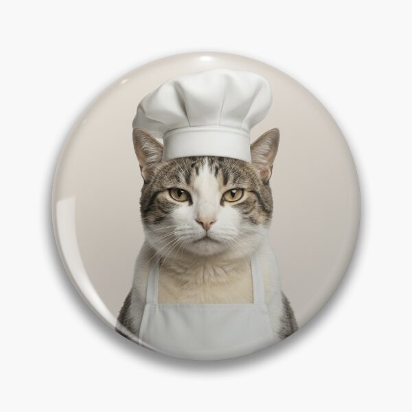 Item preview, Funny Aegean Shorthair Cat Chef Realistic Animal Cooking Humor Art designed and sold by LazyOwlStore.