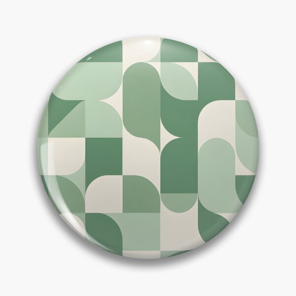Item preview, Vintage 3Geometric Pattern | Abstract Green Beige Art | Mid-Century Modern Design designed and sold by AV.