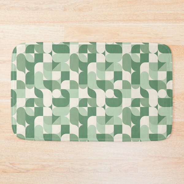 Item preview, Vintage 3Geometric Pattern | Abstract Green Beige Art | Mid-Century Modern Design designed and sold by AV.