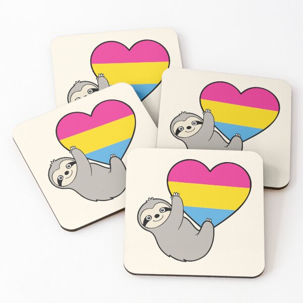 Item preview, Pansexual Pride Sloth Hugging Heart – LGBTQ+ Pride Design designed and sold by Cannaxes Studio.