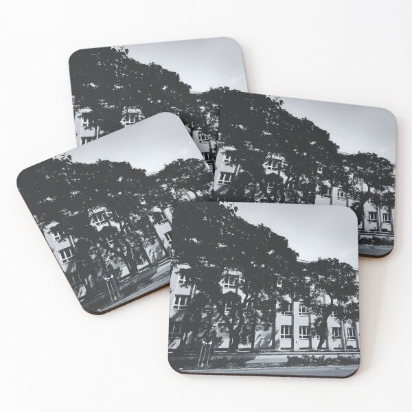 Item preview, Black and White Urban Architecture with Tree Silhouettes designed and sold by LacArtPhoto.