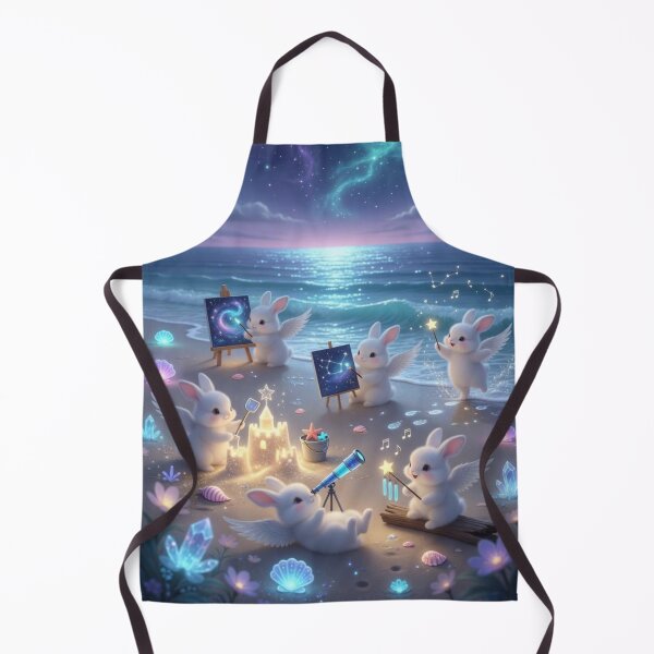 Item preview, Magical Cosmic Angel Bunnies on Neon Starry Night Beach ( designed and sold by lovelistivkaa.