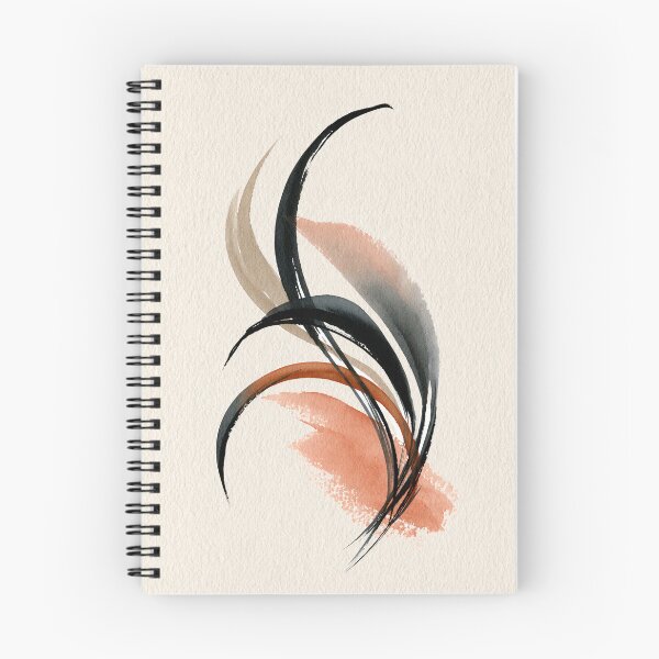 Item preview, Flowing Black & Terracotta Abstract Brushstroke Art designed and sold by SlowRegardArt.