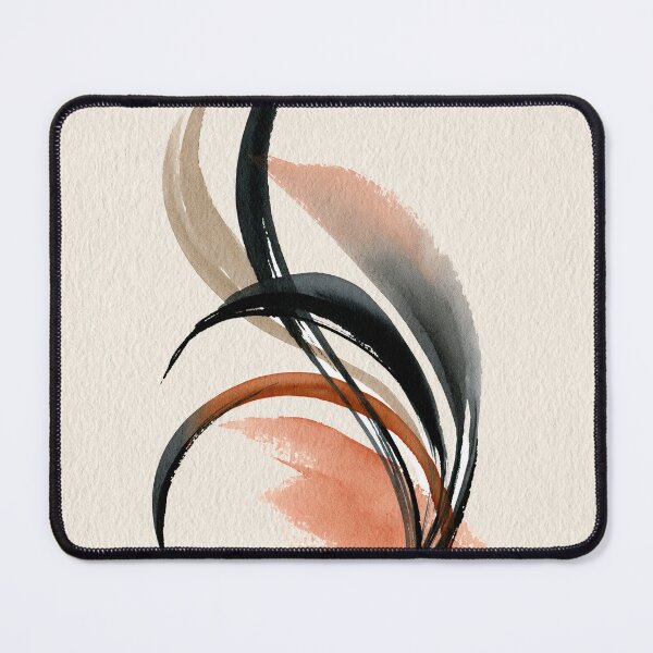 Item preview, Flowing Black & Terracotta Abstract Brushstroke Art designed and sold by SlowRegardArt.