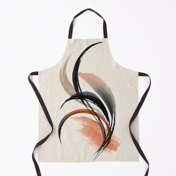 Item preview, Flowing Black & Terracotta Abstract Brushstroke Art designed and sold by SlowRegardArt.