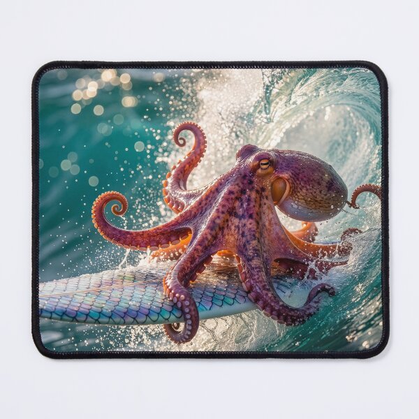 Item preview, Octopus Surfer Rides the Waves designed and sold by Tridentulus.