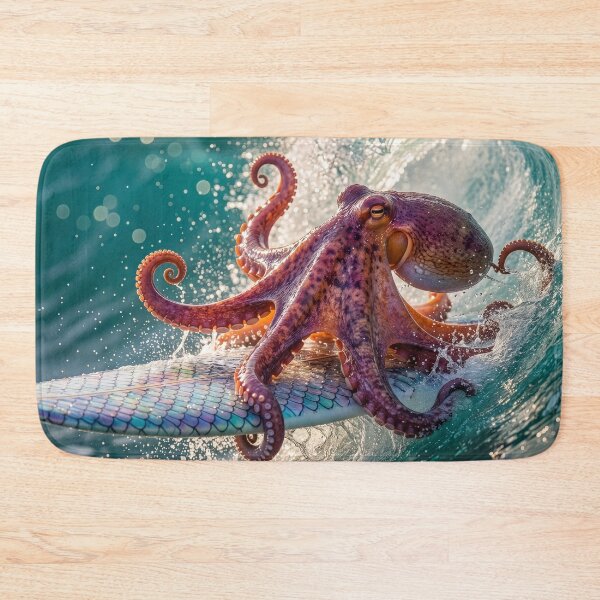 Item preview, Octopus Surfer Rides the Waves designed and sold by Tridentulus.