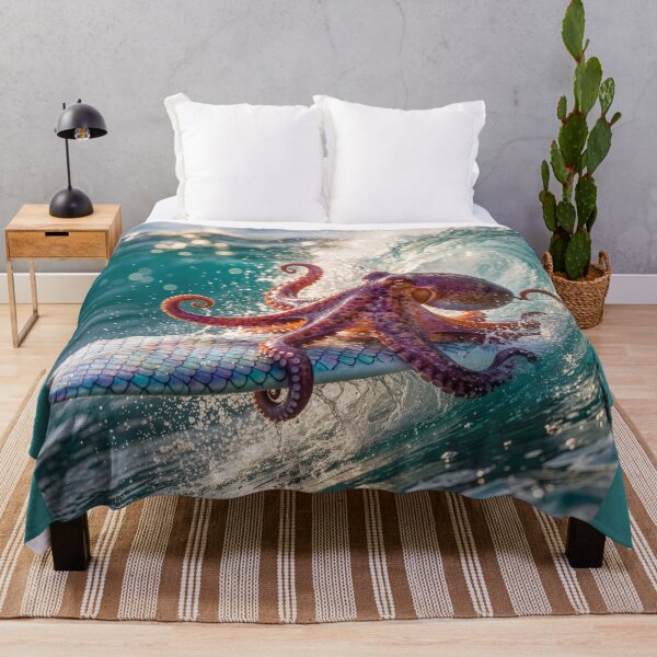 Item preview, Octopus Surfer Rides the Waves designed and sold by Tridentulus.