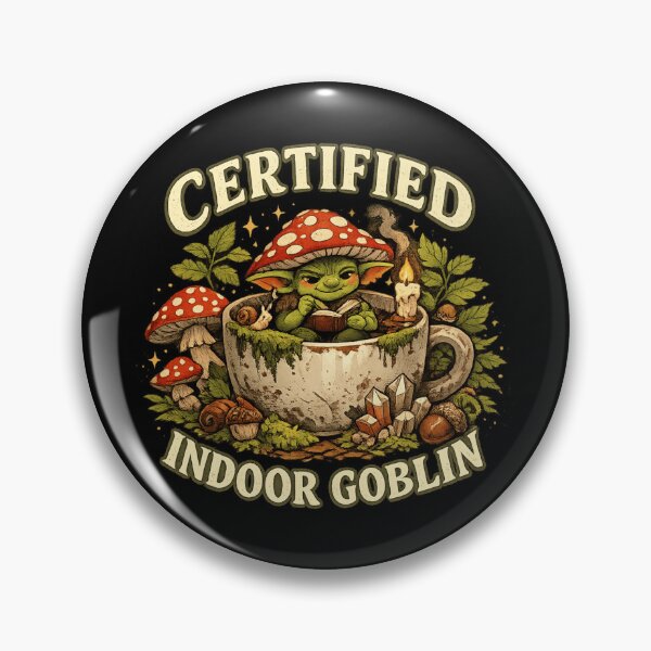 Item preview, Certified Indoor Goblin Cottagecore Mushroom Cute Fantasy Introvert Design designed and sold by MartBook.
