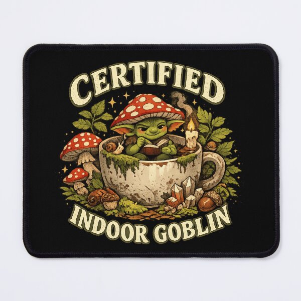 Item preview, Certified Indoor Goblin Cottagecore Mushroom Cute Fantasy Introvert Design designed and sold by MartBook.