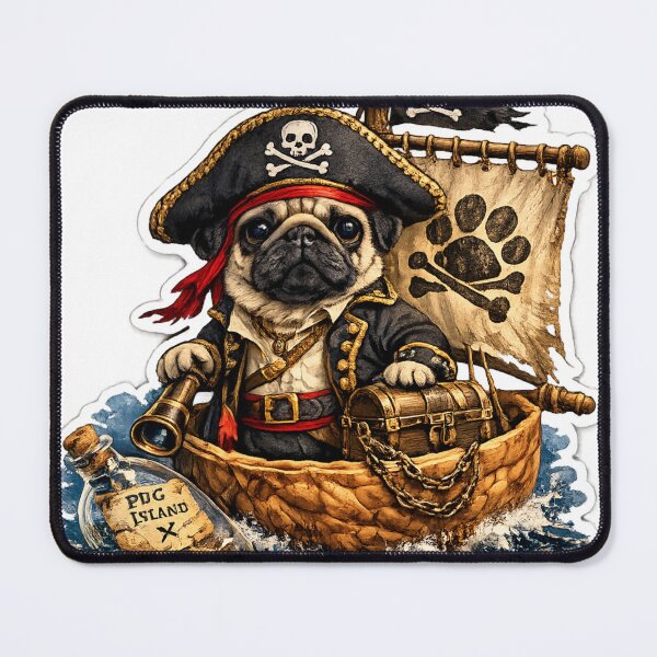 Item preview, Pug pirate designed and sold by Dustfairy9876.