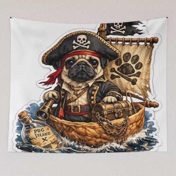 Item preview, Pug pirate designed and sold by Dustfairy9876.