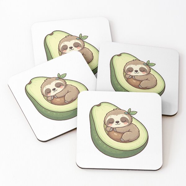 Item preview, Cute Kawaii Sloth Sleeping in Avocado designed and sold by YALLABUY.