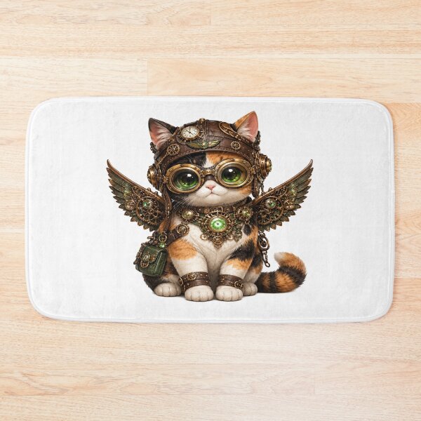 Item preview, Steampunk Cat Aviator Sticker | Vintage Mechanical Fantasy Cat Art designed and sold by StickersHul.