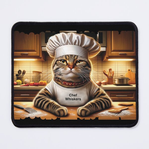 Item preview, Chef Whiskers Funny Cat Kitchen Art designed and sold by PlanetEye Designs.