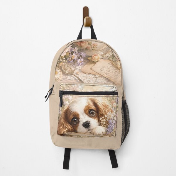 Item preview, Cute Cavalier Puppy in Floral Teacup designed and sold by ManJiangHong.