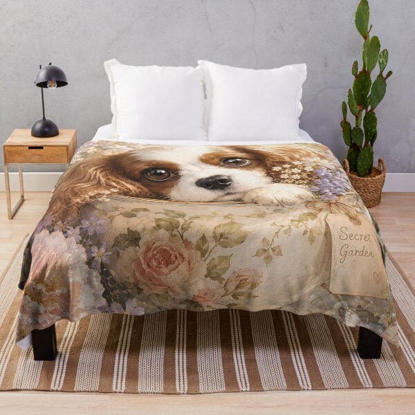 Item preview, Cute Cavalier Puppy in Floral Teacup designed and sold by ManJiangHong.