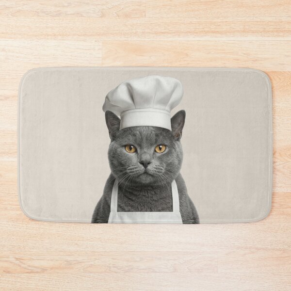 Item preview, Funny Chartreux Cat Chef Realistic Animal Cooking Humor Art designed and sold by LazyOwlStore.