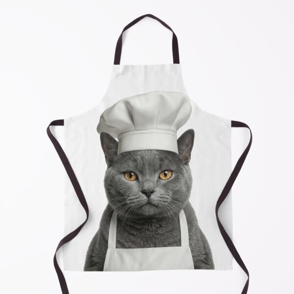 Item preview, Funny Chartreux Cat Chef Realistic Animal Cooking Humor Art designed and sold by LazyOwlStore.