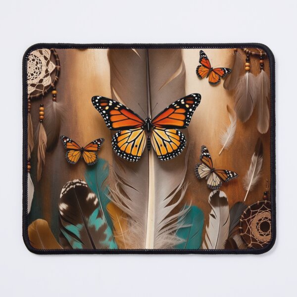 Item preview, Boho Monarch Butterfly Feather Dreamcatcher Sunflower Design | Native Inspired Nature Art designed and sold by GalleryPeak.