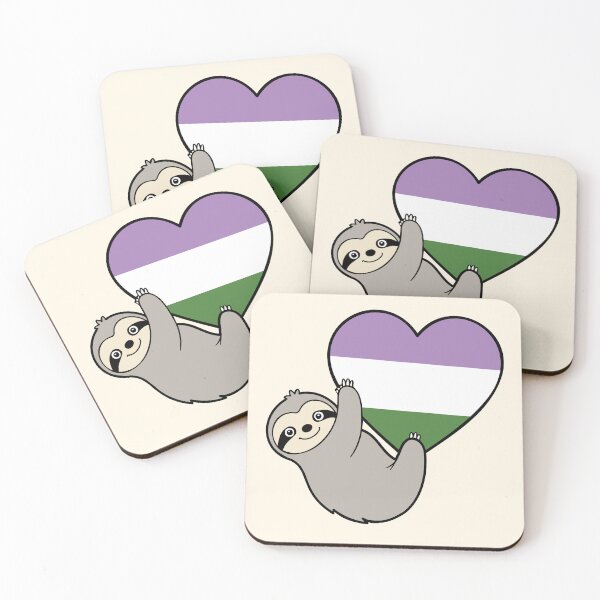 Item preview, Genderqueer Pride Sloth Hugging Heart – LGBTQ+ Pride Design designed and sold by Cannaxes Studio.