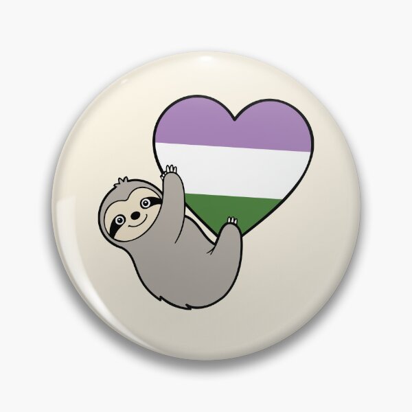 Item preview, Genderqueer Pride Sloth Hugging Heart – LGBTQ+ Pride Design designed and sold by Cannaxes Studio.