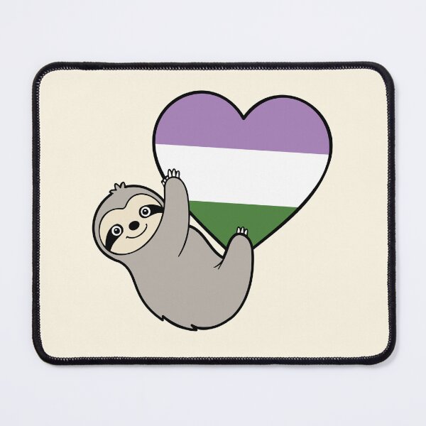 Item preview, Genderqueer Pride Sloth Hugging Heart – LGBTQ+ Pride Design designed and sold by Cannaxes Studio.