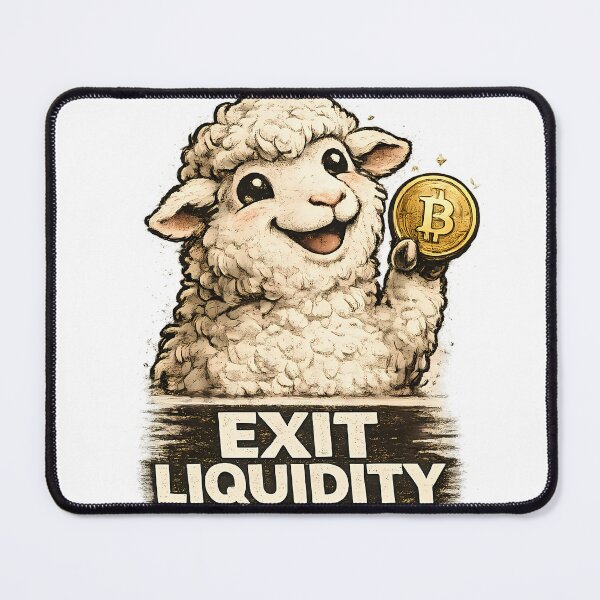 Item preview, Exit Liquidity Funny Crypto Sheep Meme designed and sold by DryHumorPrints.