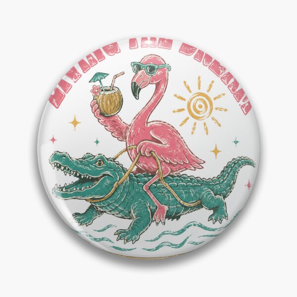 Item preview, Living The Dream One Nightmare At A Time Flamingo Riding Alligator designed and sold by Region.