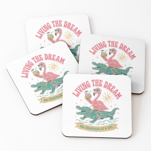 Item preview, Living The Dream One Nightmare At A Time Flamingo Riding Alligator designed and sold by Region.