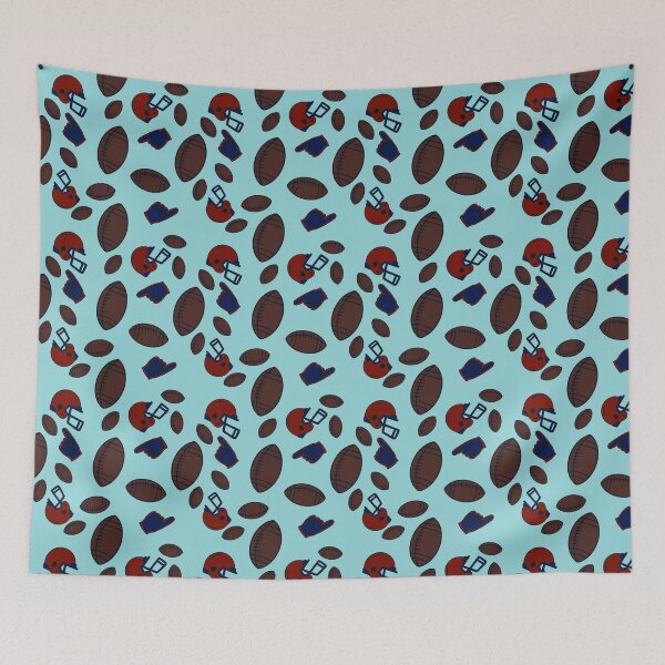 Item preview, Football seamless pattern red and blue designed and sold by SeamlessArtists.