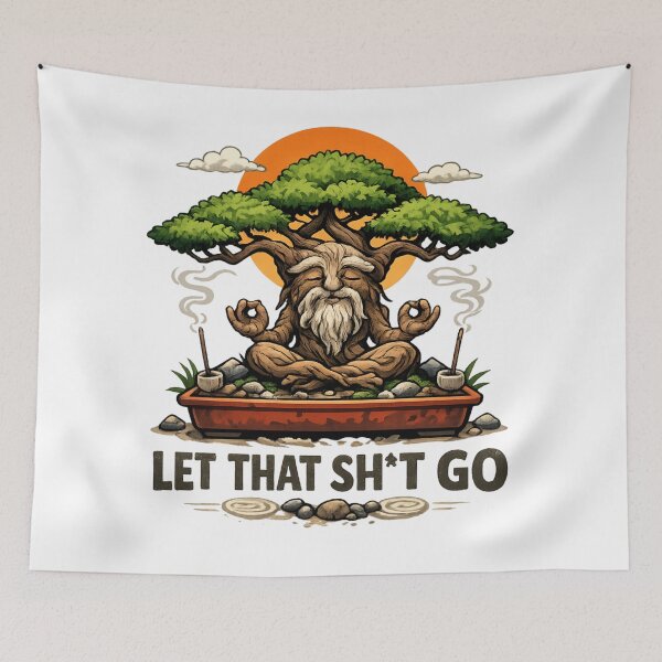 Item preview, Let That Sh*t Go – Zen Bonsai Tree Meditation Humor  designed and sold by SidTastic .