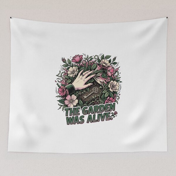 Item preview, The Garden Was Alive Secret Garden Hand and Key Sketch designed and sold by Fenay Designs.