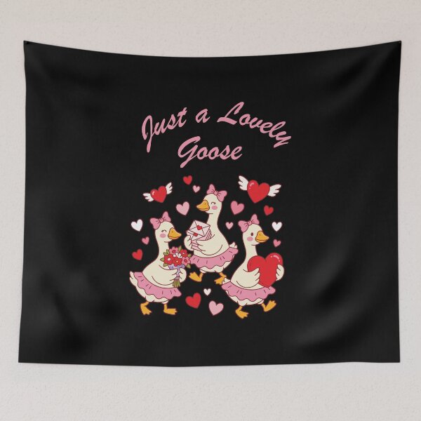 Item preview, Cute Valentine Goose with Hearts Flowers and Love Letters T-Shirt designed and sold by artetotal.