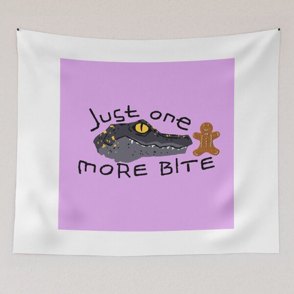 Item preview, Just One More Bite – Funny Crocodile & Gingerbread Cookie Cartoon Design designed and sold by RushVibeWear.