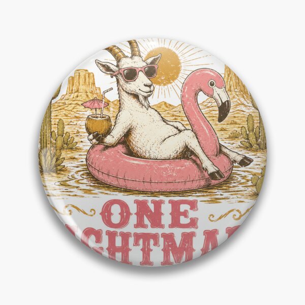 Item preview, Living The Dream One Nightmare At A Time Goat Flamingo Floatie designed and sold by Region.