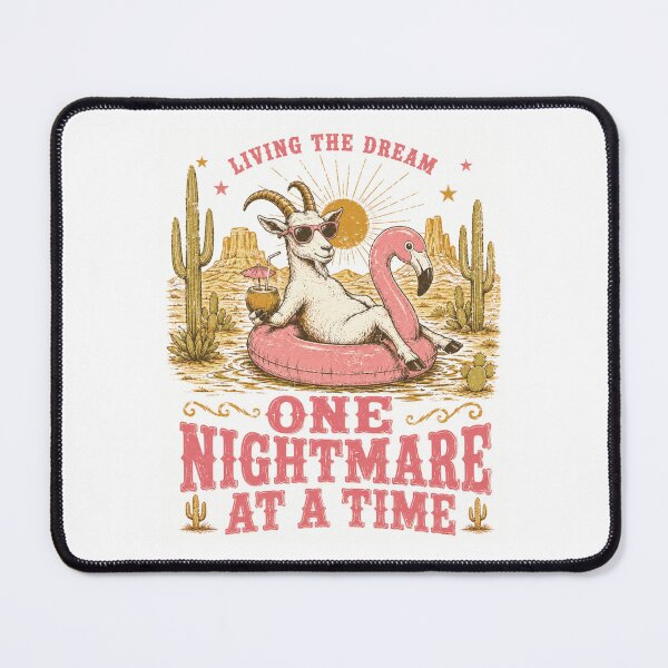 Item preview, Living The Dream One Nightmare At A Time Goat Flamingo Floatie designed and sold by Region.