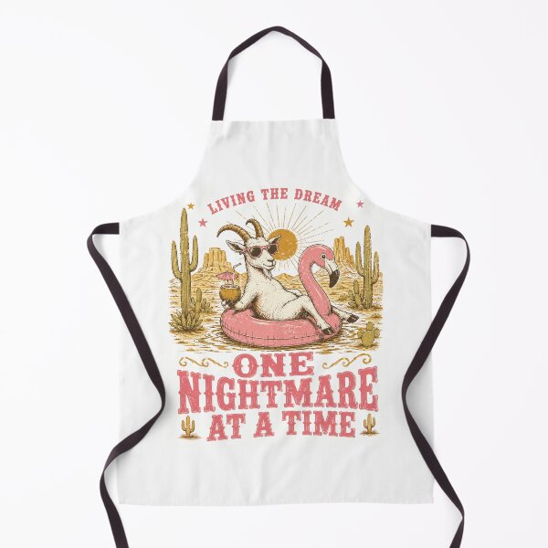 Item preview, Living The Dream One Nightmare At A Time Goat Flamingo Floatie designed and sold by Region.