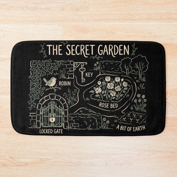 Item preview, The Secret Garden Map Infographic Locked Gate Rose Bed Art designed and sold by Fenay Designs.