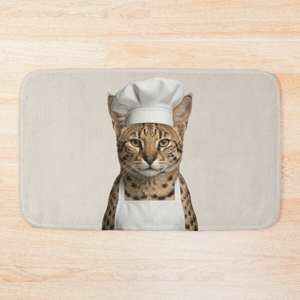 Item preview, Funny Savannah Cat Chef Realistic Animal Cooking Humor Art designed and sold by LazyOwlStore.