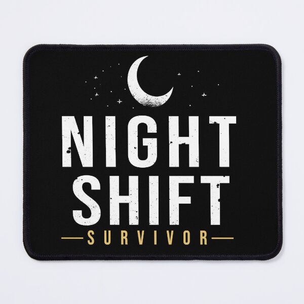 Item preview, Night Shift Survivor Glowing Neon Text Art designed and sold by AlaeStudio.