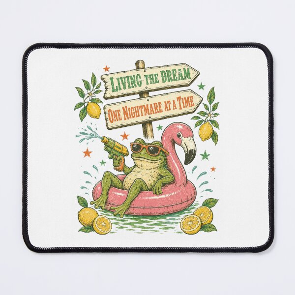 Item preview, Living The Dream One Nightmare At A Time Summer Frog Floatie designed and sold by Region.