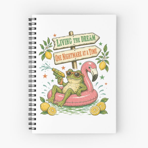 Item preview, Living The Dream One Nightmare At A Time Summer Frog Floatie designed and sold by Region.
