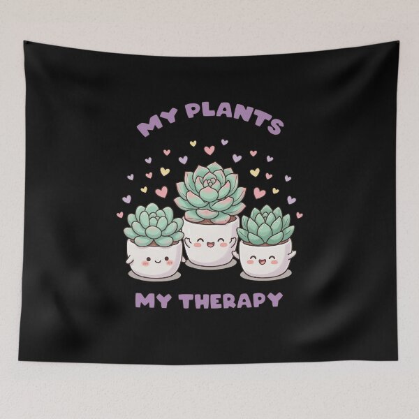 Item preview, My Plants My Therapy Kawaii Succulent Design designed and sold by Collagedream.