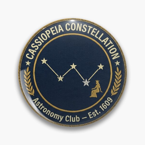 Item preview, Cassiopeia Constellation Vintage Astronomy Badge Patch designed and sold by CalmCapy Co.