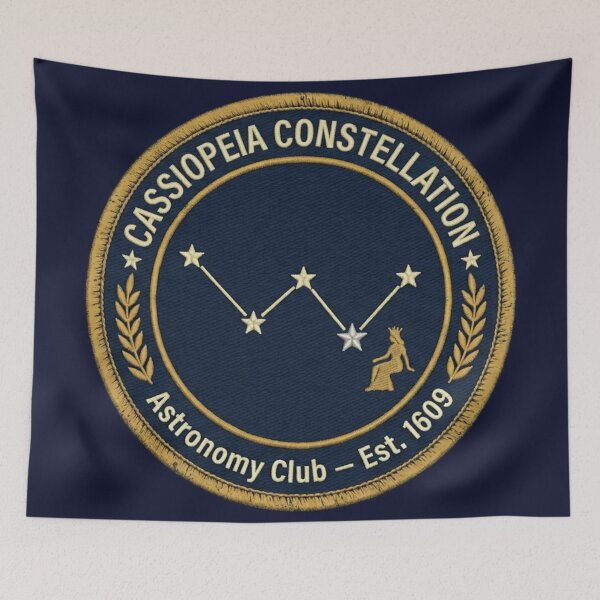 Item preview, Cassiopeia Constellation Vintage Astronomy Badge Patch designed and sold by CalmCapy Co.